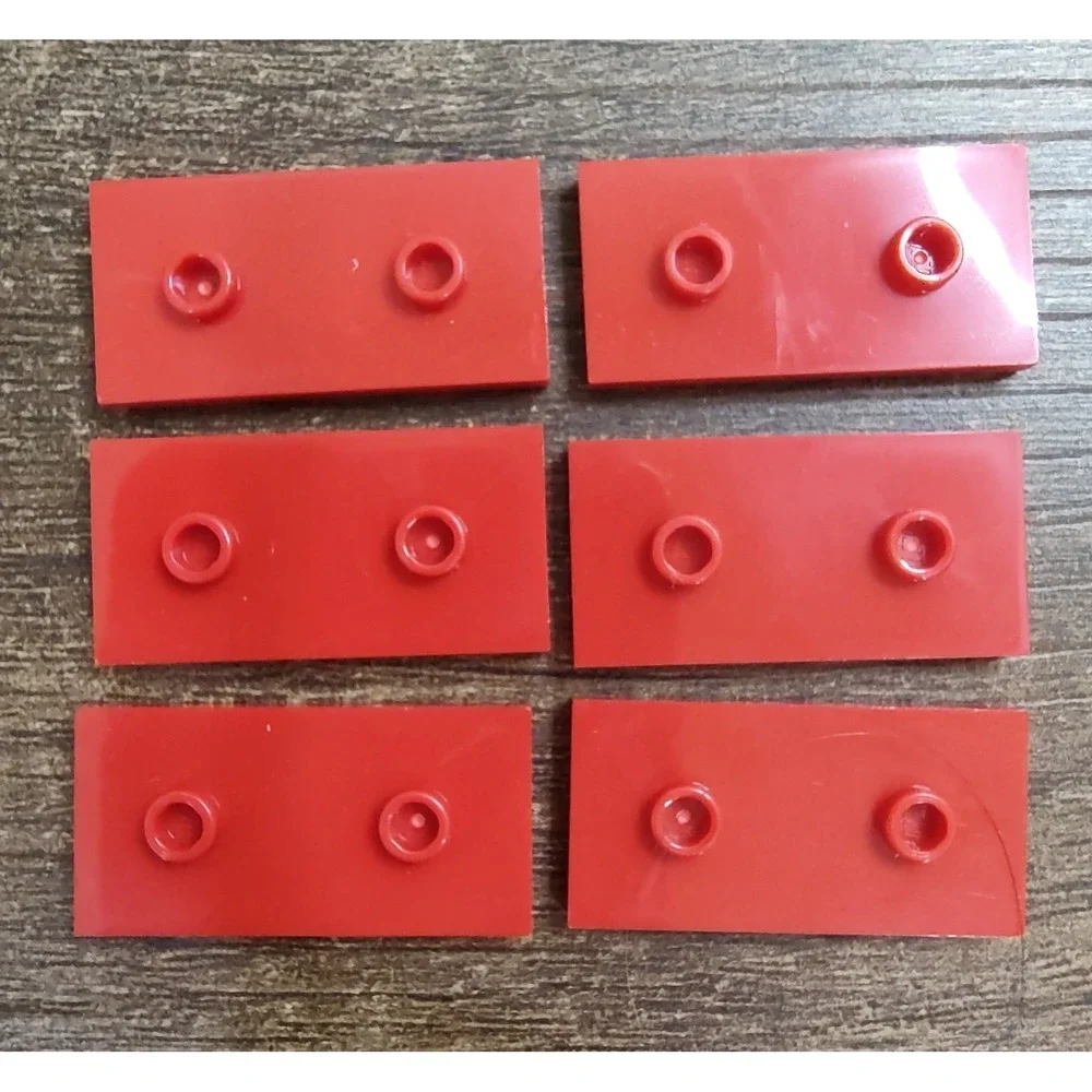 LEGO Parts - Red Plate 2 x 4 with 2 Studs (Double Jumper) - No 65509 - QTY 6